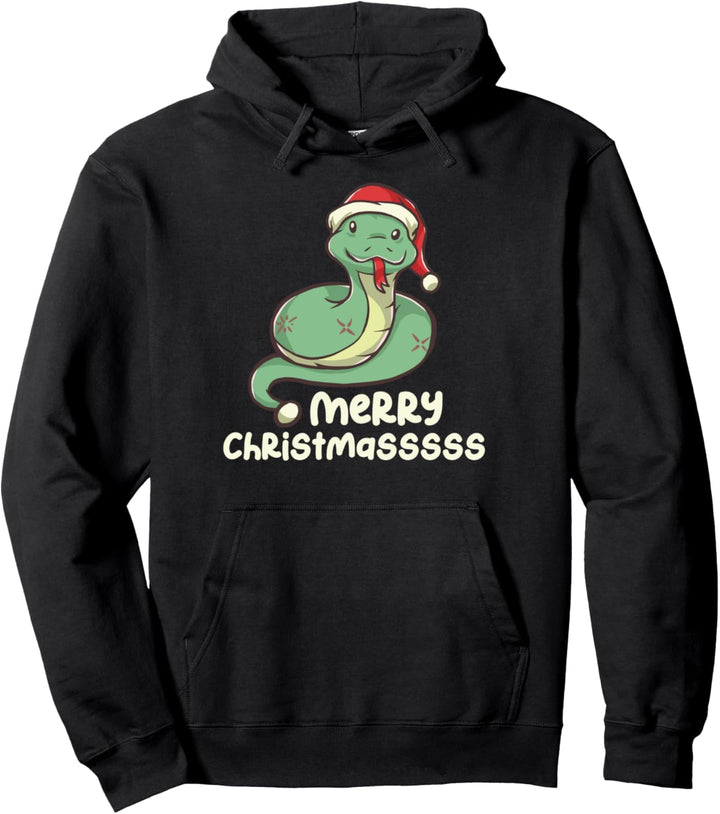 Merry Christmasss Snake Schlange Ugly Christmas Sweater Pullover Hoodie