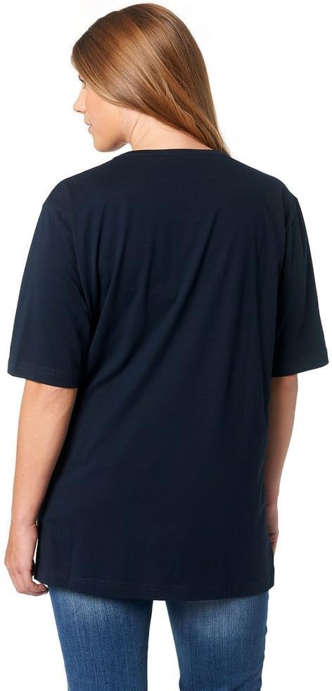 Ulla Popken Damen Basic, Rundhals T-Shirt 46-48 Blauschwarz, 46-48 Blauschwarz