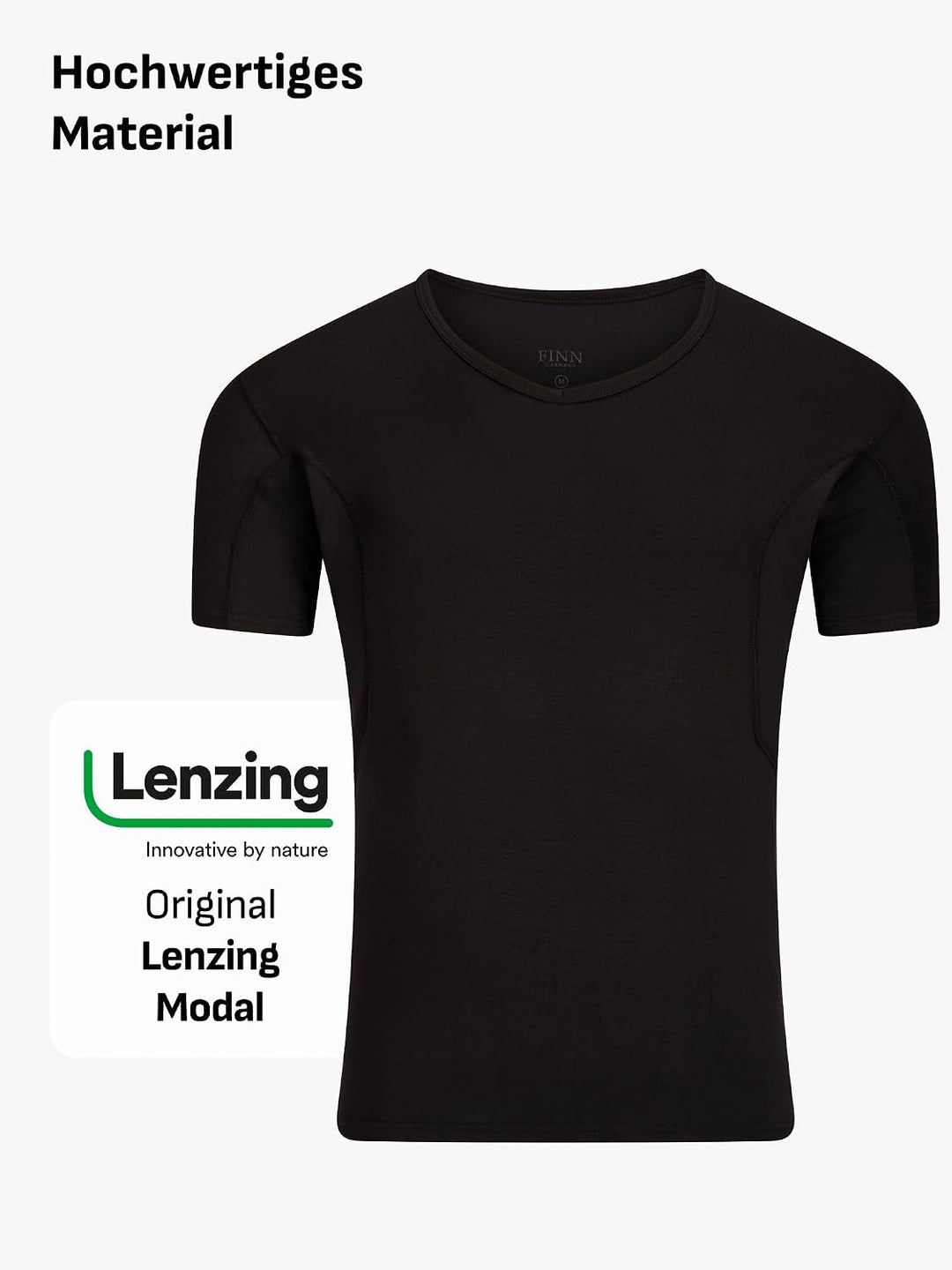 FINN Anti-Schweiss Shirt Herren mit V-Ausschnitt und integrierten Achselpads gegen Starkes Schwitzen