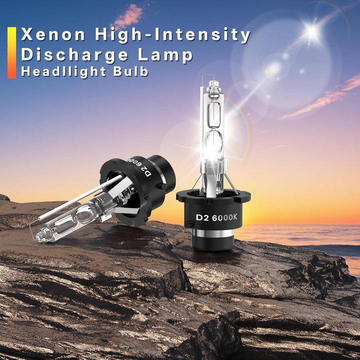 2 Pack D2S Xenon Brenner 6000K Weiss Leicht Bläulich Hervorragende Helligkeit & Sicht Einfacher Einb
