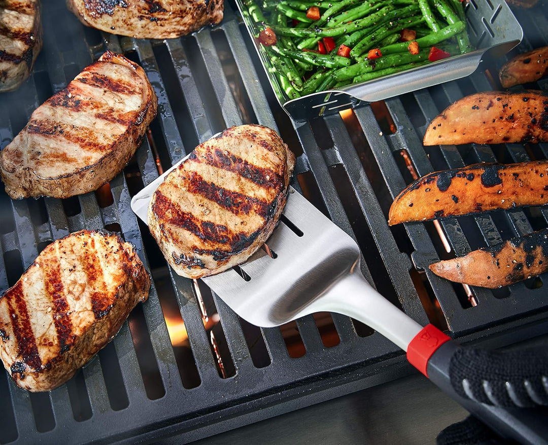 Weber Grillset/Zweiteilig, besteht aus Grillzange & Wender, komfortabler Griff, spühlmaschinenfest (