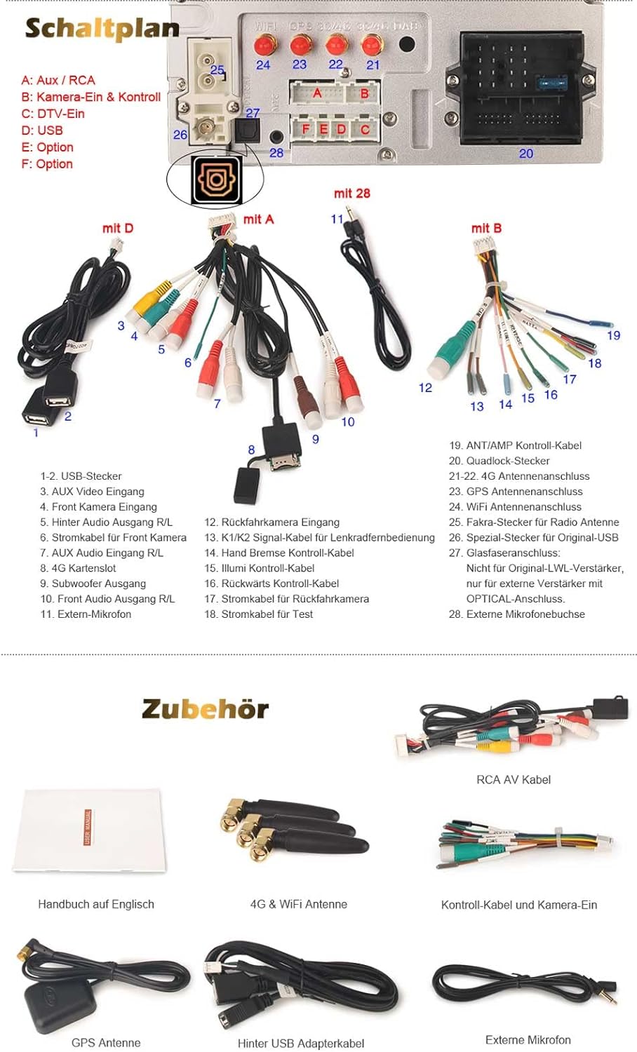 Erisin 8-Kern 4GB RAM 64GB ROM Android 12 Autoradio Bluetooth mit GPS Navi Für Skoda Octavia Yeti Ra