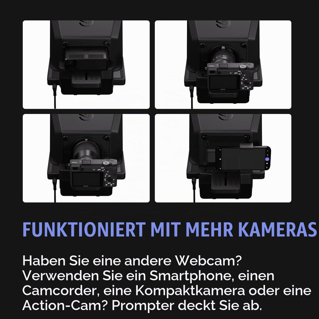 Elgato Prompter/Schwenkhalterung-Bundle – Premium-Teleprompter + Low Profile Arm, kompatibel: DSLR,