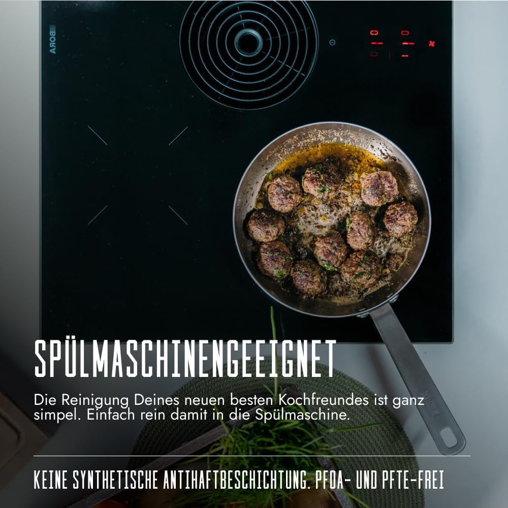 Skottsberg Wokpfanne Edelstahl | Ø 30 cm | Unbeschichtet | Für alle Herdarten geeignet