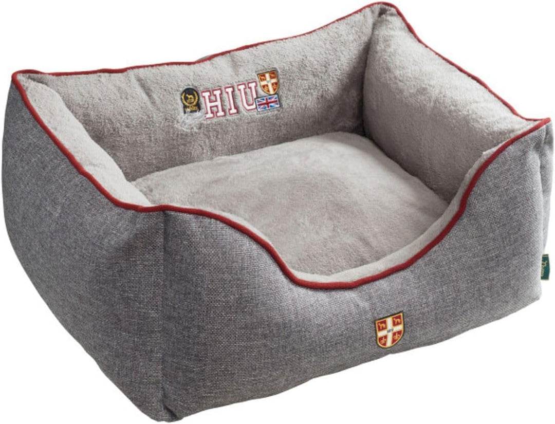 HUNTER Universtity Hundesofa, College-Style, Wendekissen, Plüschbesatz, 80 x 60 cm, grau grau 80 x 6