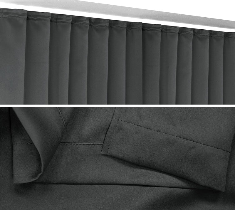 BEAUTEX Verdunkelungsgardine mit Kräuselband U-Band, Blackout Vorhang Blickdicht abdunkelnd, Grösse