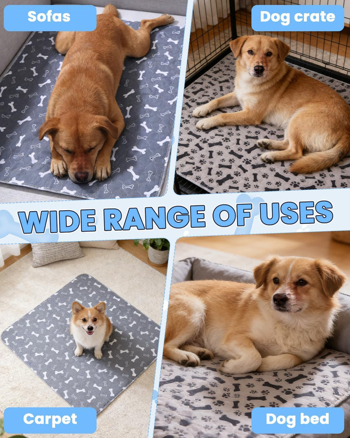 2 Pcs Saugfähig Welpenunterlagen 80*90cm Pinkelmatte für Hunde Waschbar Hundeteppich rutschfest Hund