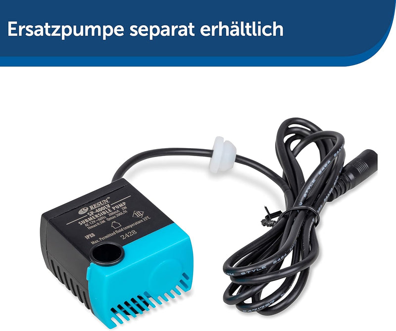 PetSafe Drinkwell Trinkbrunnen Pagoda, Filtert Wasser für Hunde und Katzen, Keramik, 2 Liter Fassung