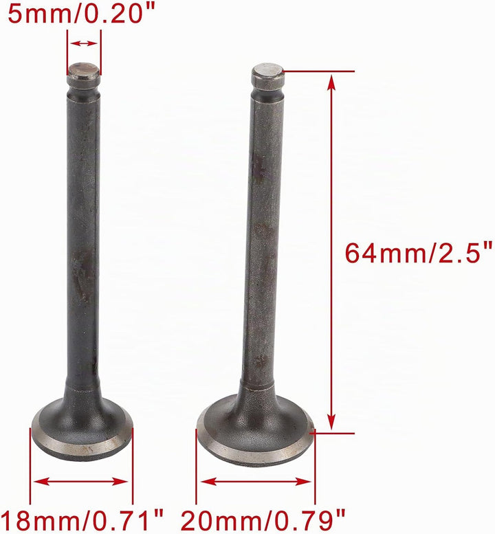 WOOSTAR Zylinderkopf 64mm Ventilbaugruppe Ersatz für GY6 50ccm 139QMB Motor Roketa Taotao Sunl Chine
