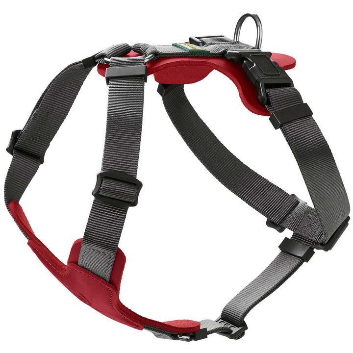 HUNTER AALBORG MIXED Hundegeschirr, M-L, rot/grau rot/grau 63 - 96 cm, rot/grau 63 - 96 cm