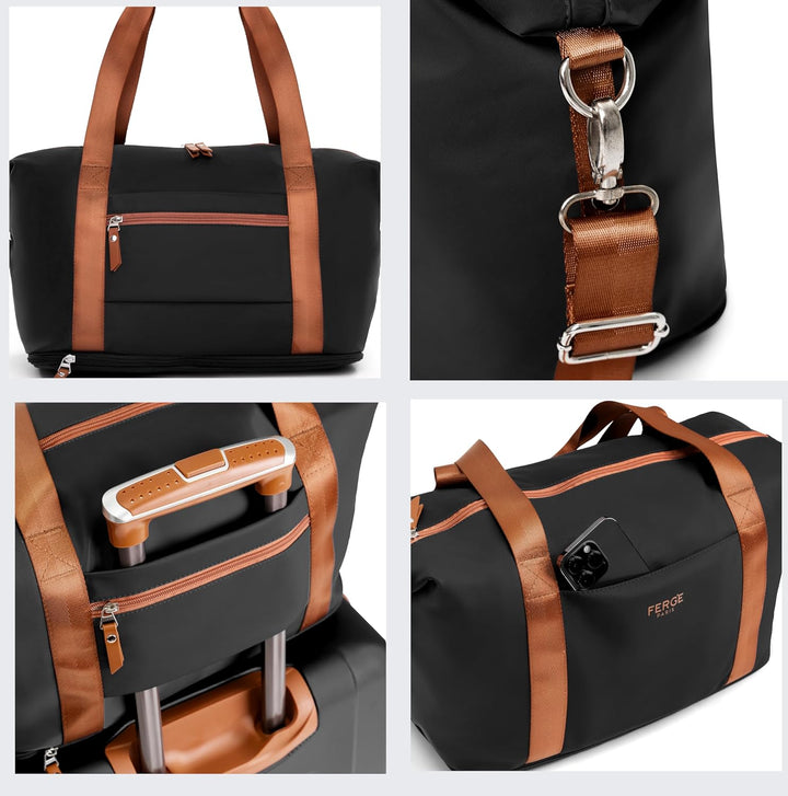 FERGÉ Handgepäck Koffer Set 3 teilig Kabinenkoffer Hartschale 55 x 40 x 22 cm + Reisetasche + Kultur
