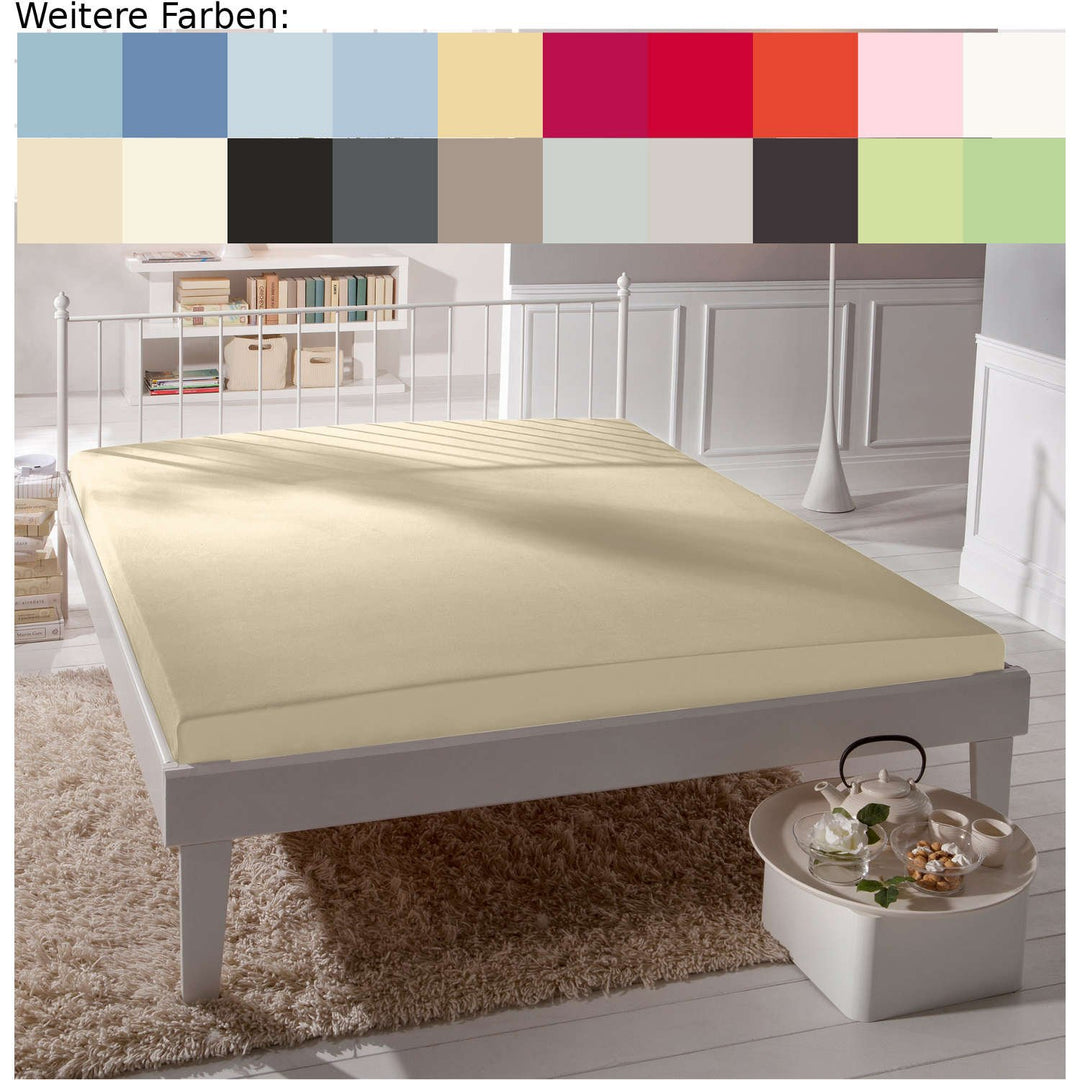 elegante Jersey Spannbettlaken Sand, 180x200-200x220 cm Sand 180x200 - 200x220 cm, Sand 180x200 - 20