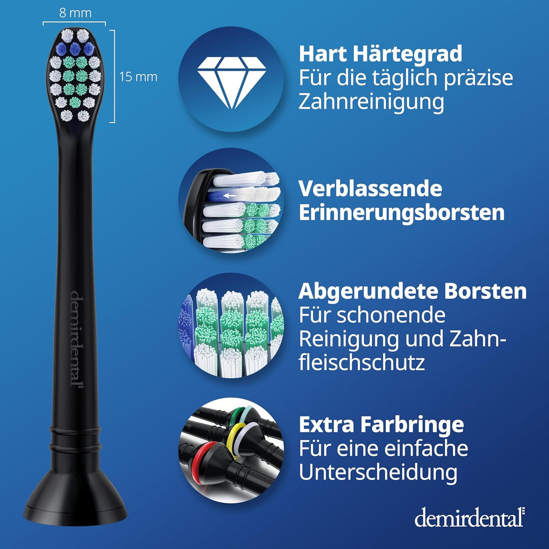 8er demirdental Ersatzbürsten passend für Philips Sonicare, Mini Hart Aufsätze & Aufsteckbürsten, Ha
