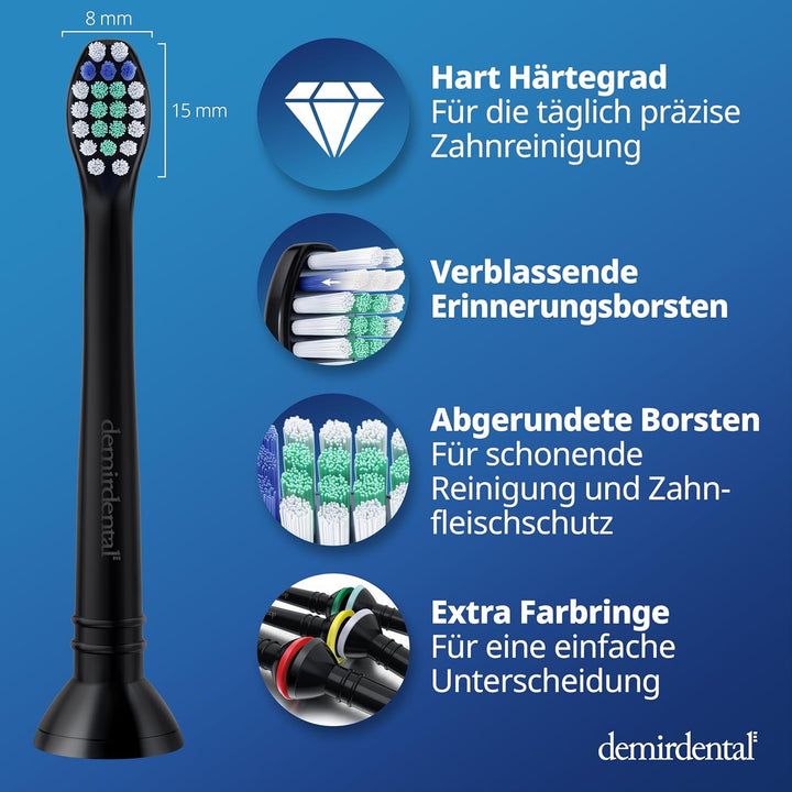 8er demirdental Ersatzbürsten passend für Philips Sonicare, Mini Hart Aufsätze & Aufsteckbürsten, Ha