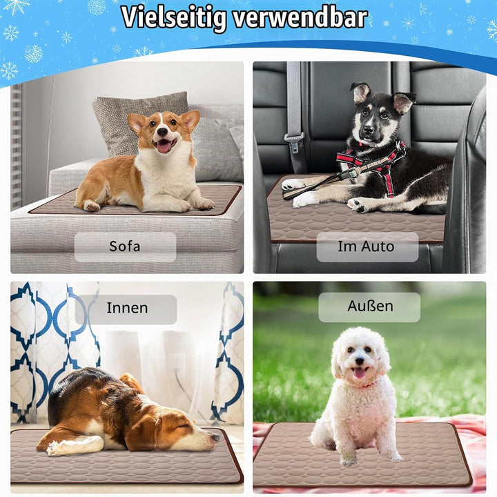 Kühlmatte Hunde, 70×55 cm Pet Cooling Mat, Kühldecke für Tiere, Abwischbar, Robust, Kühlmatte für Hu