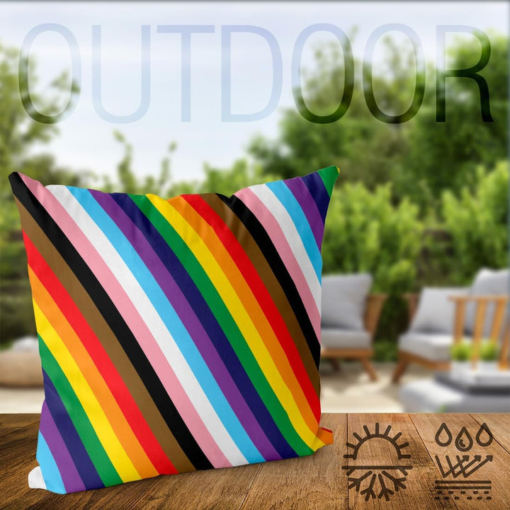 VOID Pride Stripes Streifen Kissenbezug Kissenhülle Polyester wasserfest Outdoor Indoor, Kissen Grös