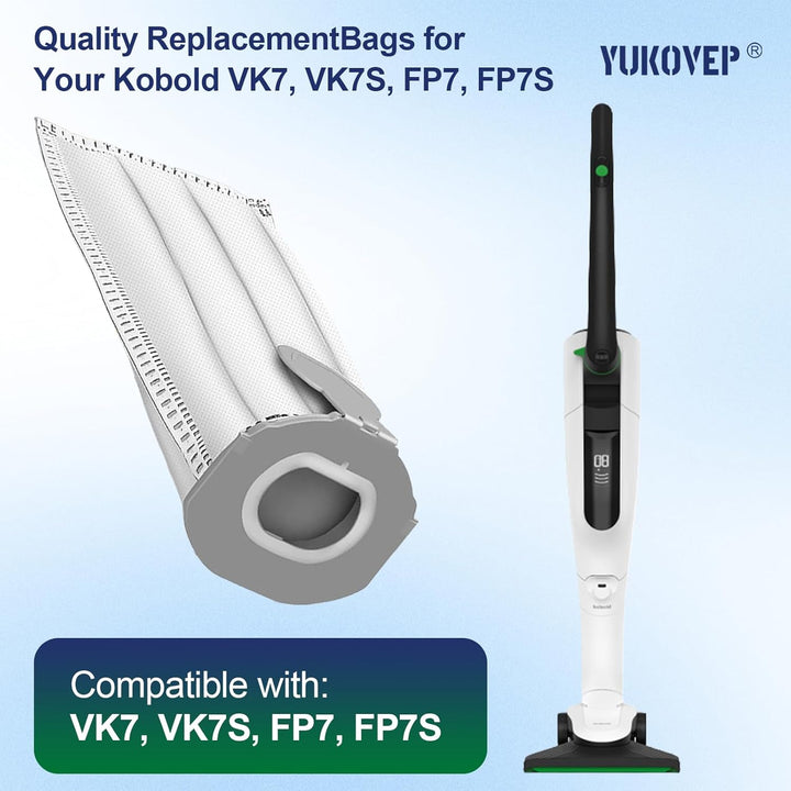 24 Staubsaugerbeutel kompatibel für Kobold Vk7s Vk7 Fp7s Fp7, für Kobold VK7 Filter Beutel Zubehör (