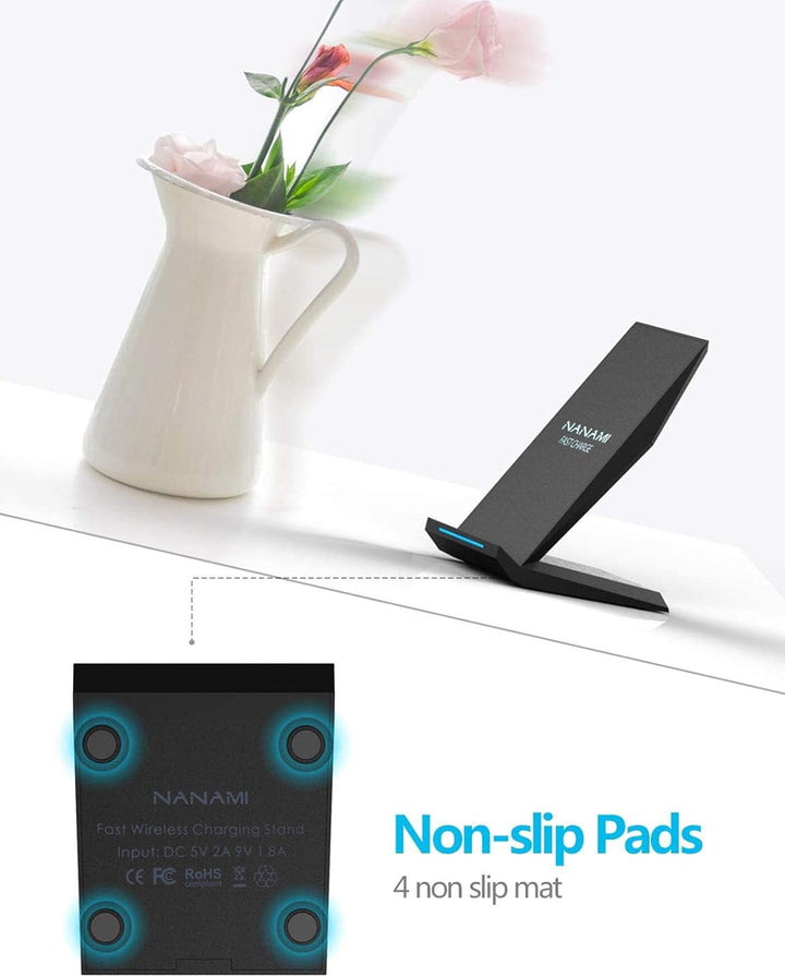 NANAMI Wireless Charger Stand 2 Pack - Induktive Ladestation für iPhone 15 14 13 12 pro 12 11 XS Max