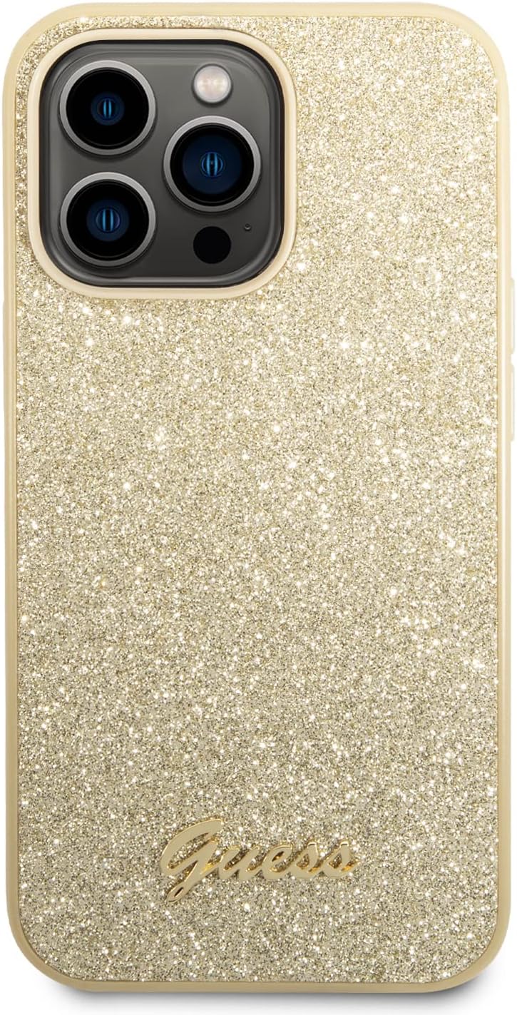 Guess GUHCP14LHGGSHD hülle für iPhone 14 Pro 6,1" Gold/Gold Hard case Glitter Script Goud, Goud