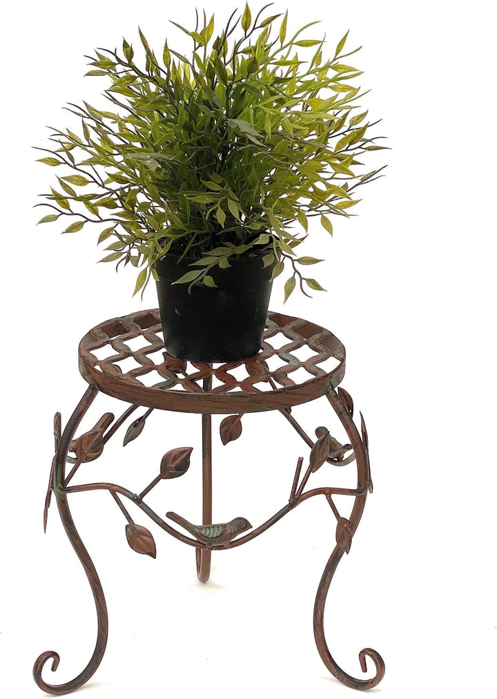 DanDiBo Blumenhocker Metall Braun 25 cm Blumenständer 93992 S Blumensäule Antik Pflanzenständer Pfla