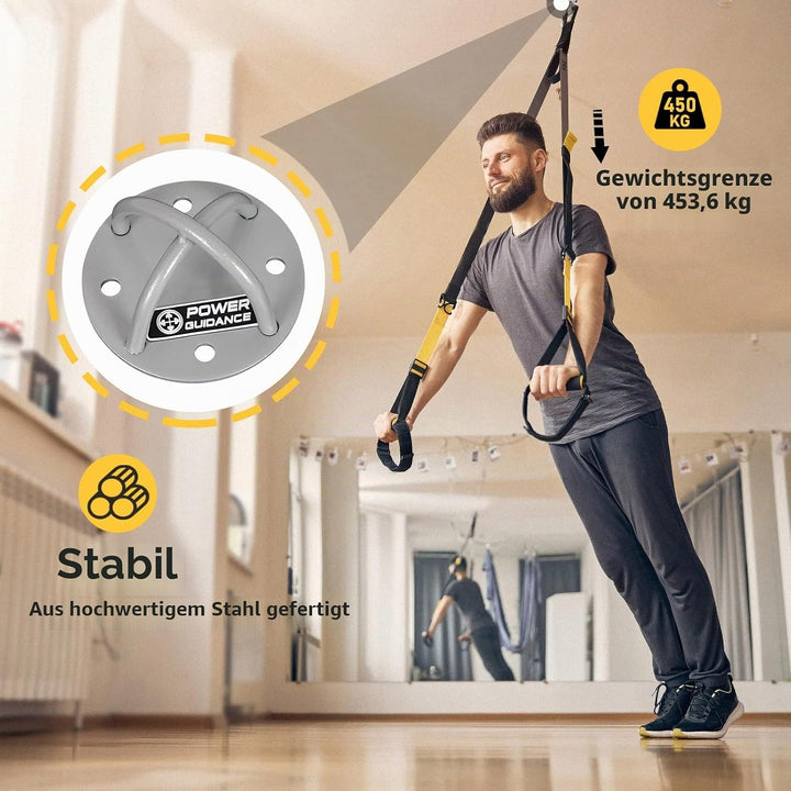 POWER GUIDANCE Hook Wandhaken Deckenanker -Ceiling Anchor Wandhalterung für Aufhängegurte, Gymnastik