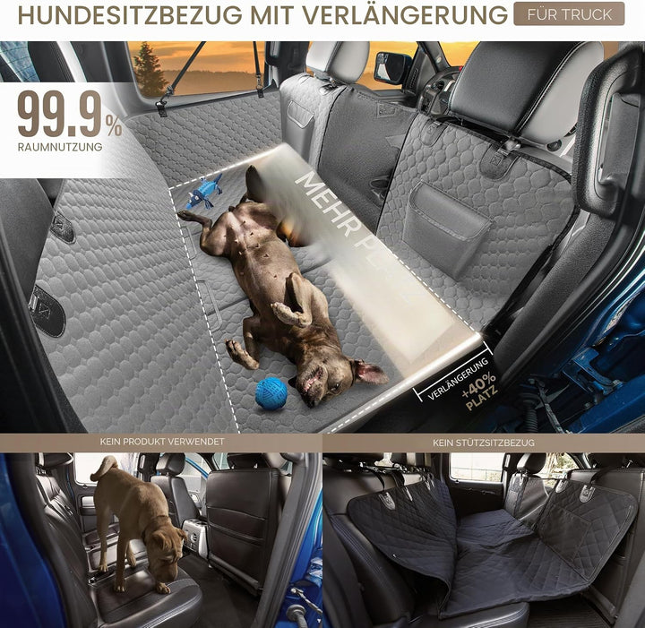 XL LKW-Rücksitzverlängerung für Hunde, grosse harte Unterseite, Hundeautositzbezug für Rücksitz, rob