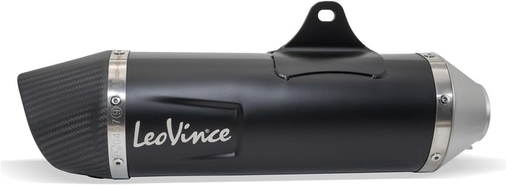 Endschalldämpfer/Auspuffanlage LeoVince SLIP-ON SBK, Edelstahl schwarz, Carbon Kappe, mit Zulassung