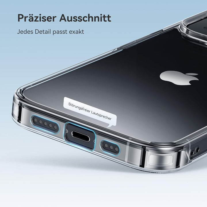 CASEKOO Crystal Clear für iPhone 13 Hülle, iPhone 14 Hülle, [Nie Vergilbung] [Unzerstörbarer Militär