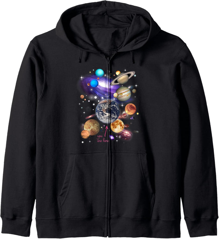 Sonnensystem Planeten des Sonnensystems Solar System Planets Kapuzenjacke