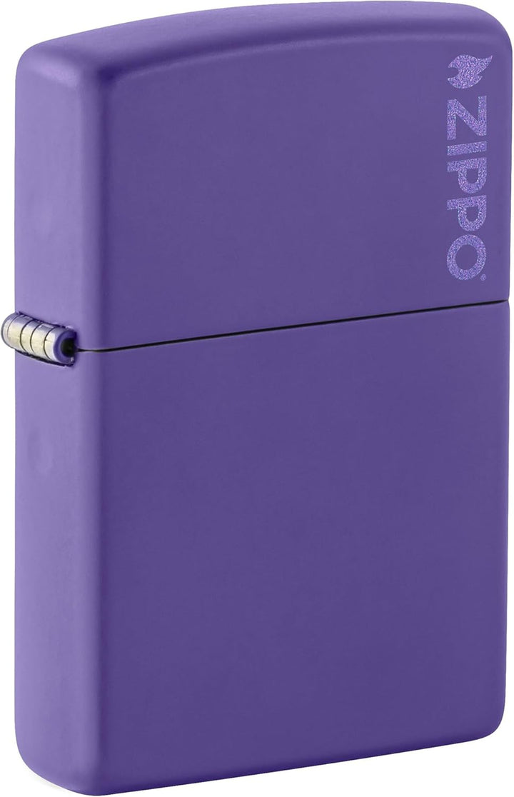 Zippo Mattes Taschenfeuerzeug Logo Lilafarbenes Zippo Logo, Logo Lilafarbenes Zippo Logo