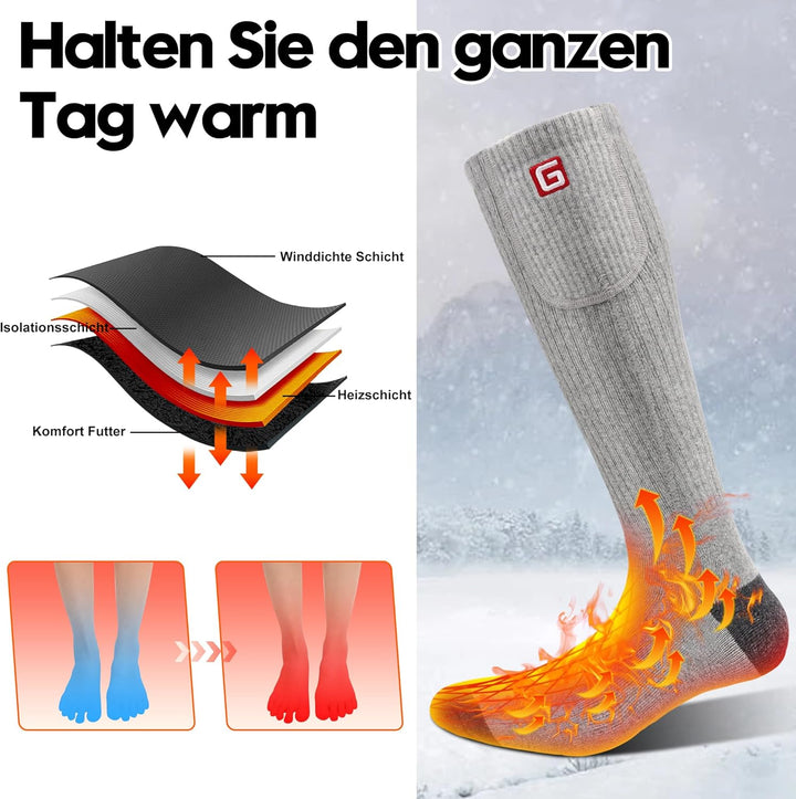 Svpro Beheizte Socken Herren Damen Wiederaufladbare mit Akku Elektrische Beheizbare Socken Winter Wa