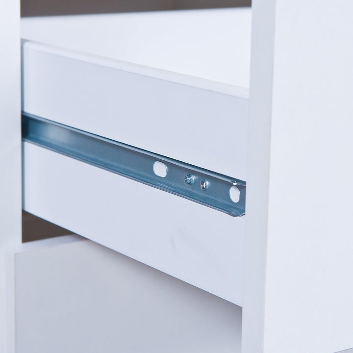 Kommode mit 3 Schubladen aus weiss lackiertem Laminat 3 Schubladen