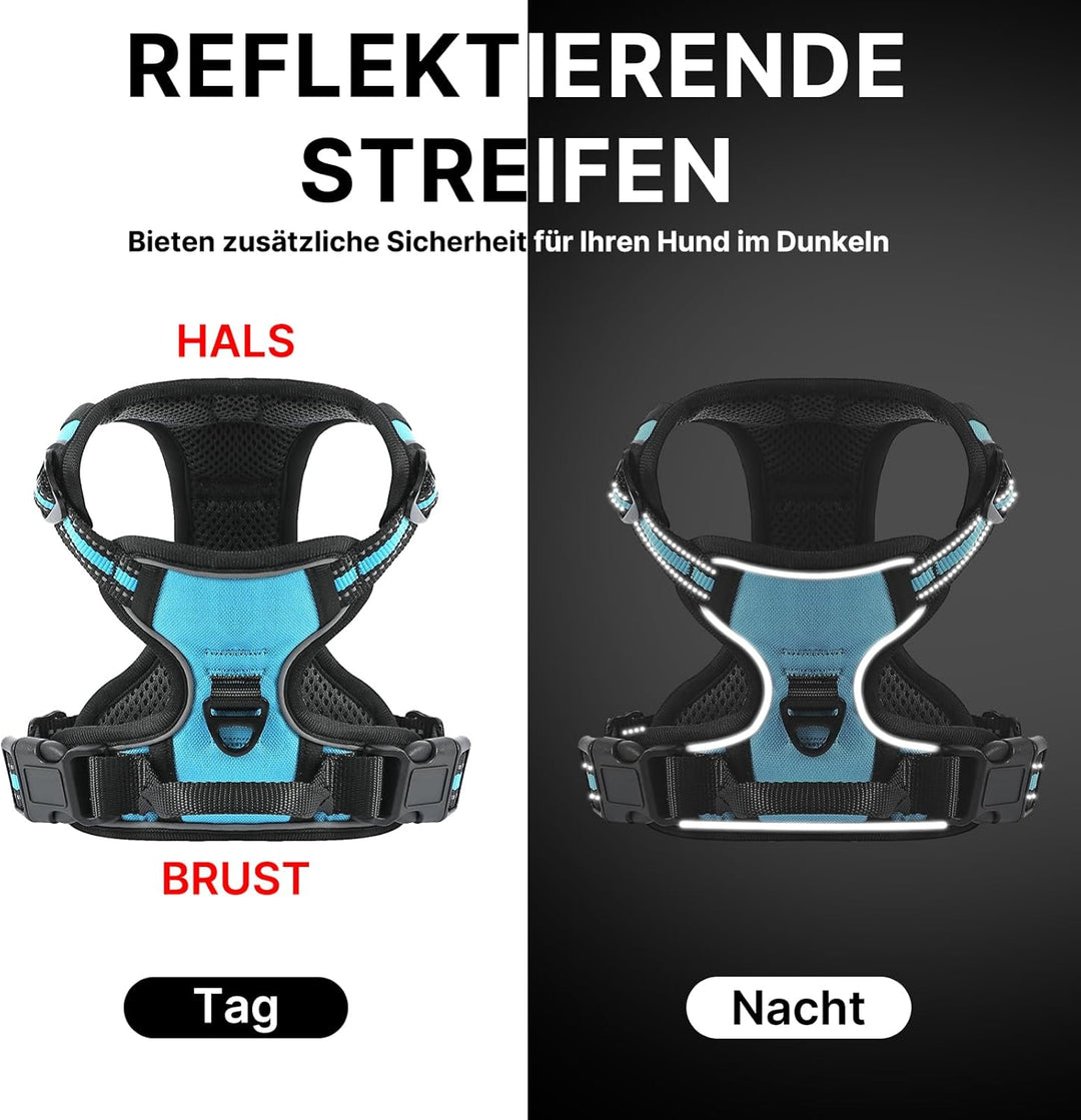 Demigreat Hundegeschirr Mittelgrosse Grosse Hunde, Anti Zug Hundegeschirr Gepolstert mit Griff, Atmu