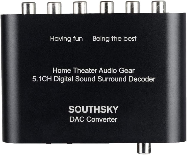 SOUTHSKY 5.1 digitaler Soundkonverter - Optisches/koaxiales SPDIF zu 5.1 CH analogem Audio (Cinch-Au