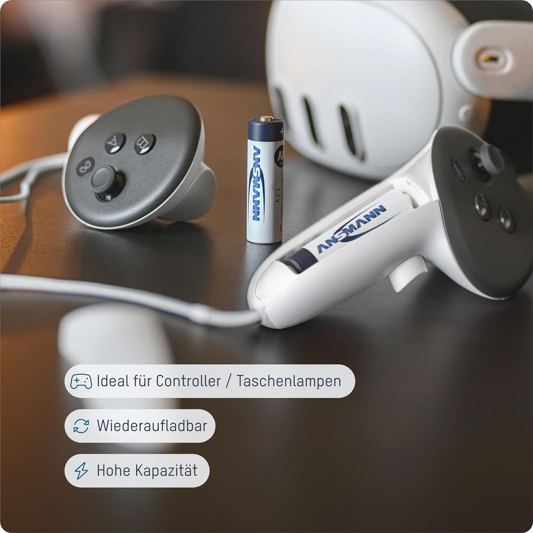 ANSMANN Akku D 10000 mAh NiMH 1,2 V (4 Stück) - Mono D Batterien wiederaufladbar, hohe Kapazität & m