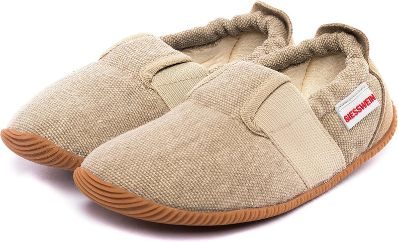 GIESSWEIN Kinder Hausschuhe Söll Slim-Fit - Baumwoll Slippers für Mädchen & Jungen, rutschfeste Kind