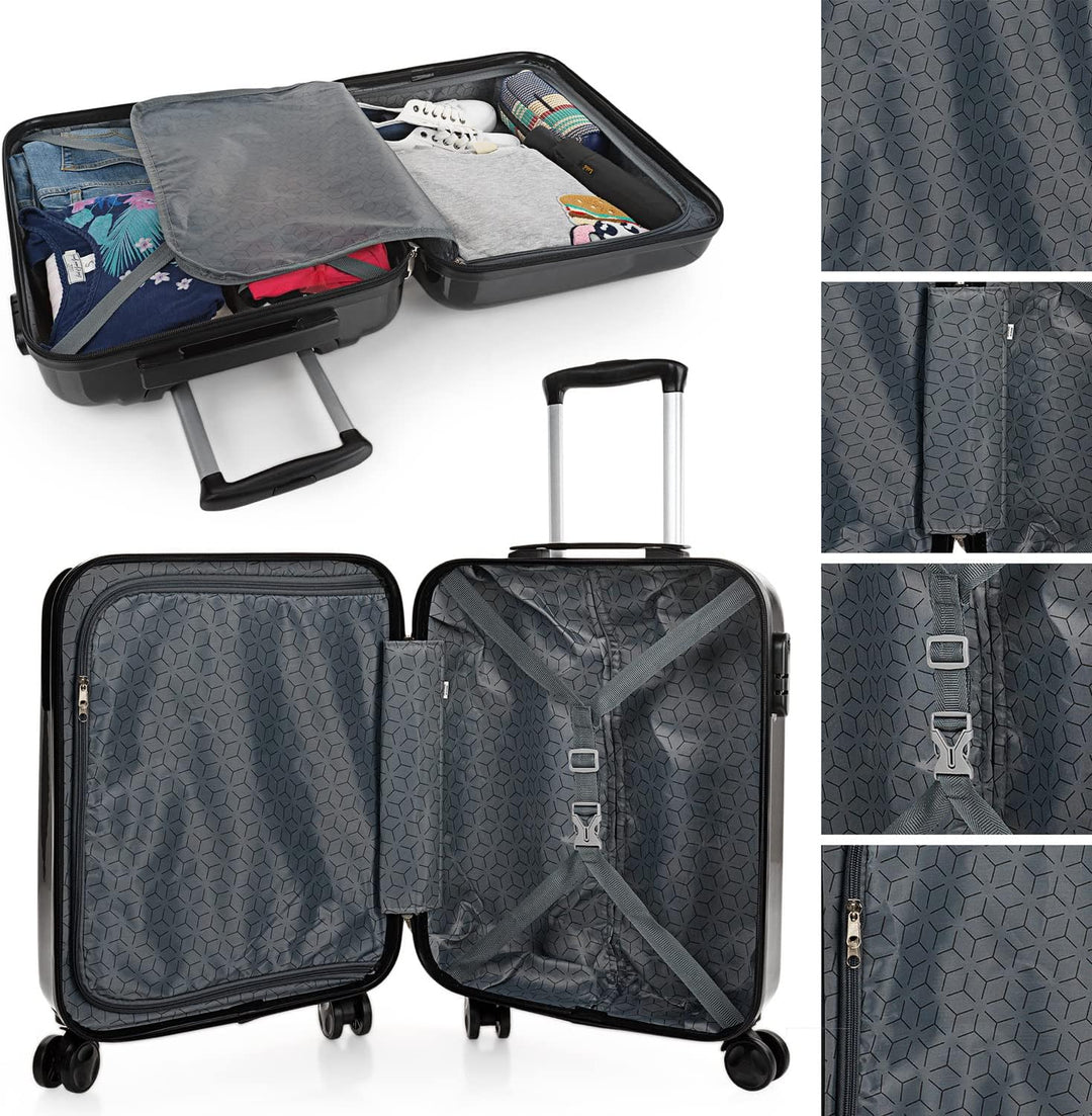 ITACA - Trolley Handgepäck Cabin Trolley Koffer Reisekoffer Hartschalenkoffer mit Zahlenschloss - Ka