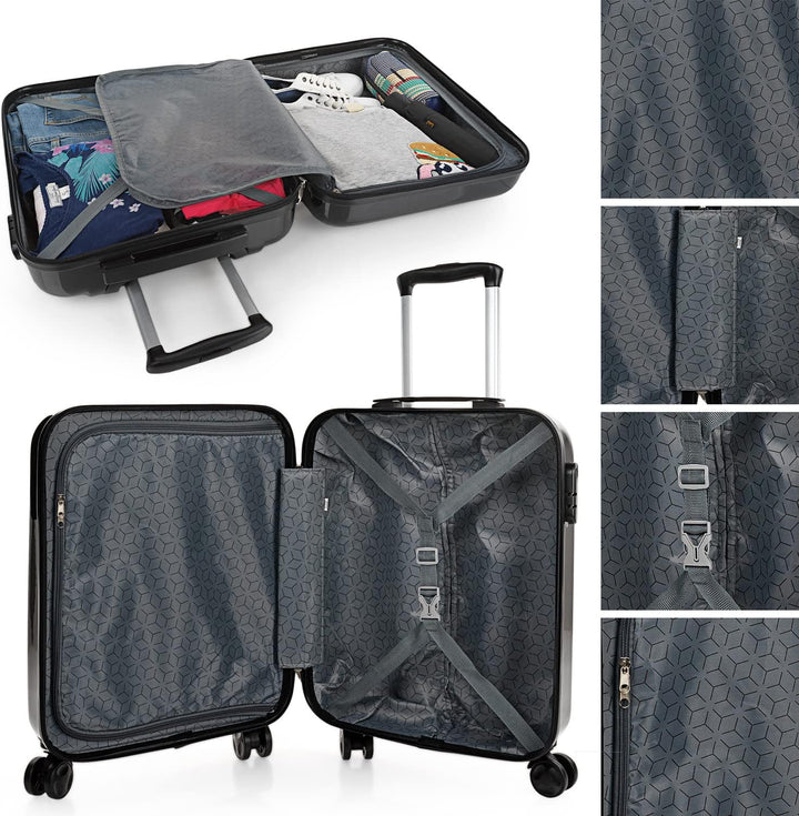 ITACA - Trolley Handgepäck Cabin Trolley Koffer Reisekoffer Hartschalenkoffer mit Zahlenschloss - Ka