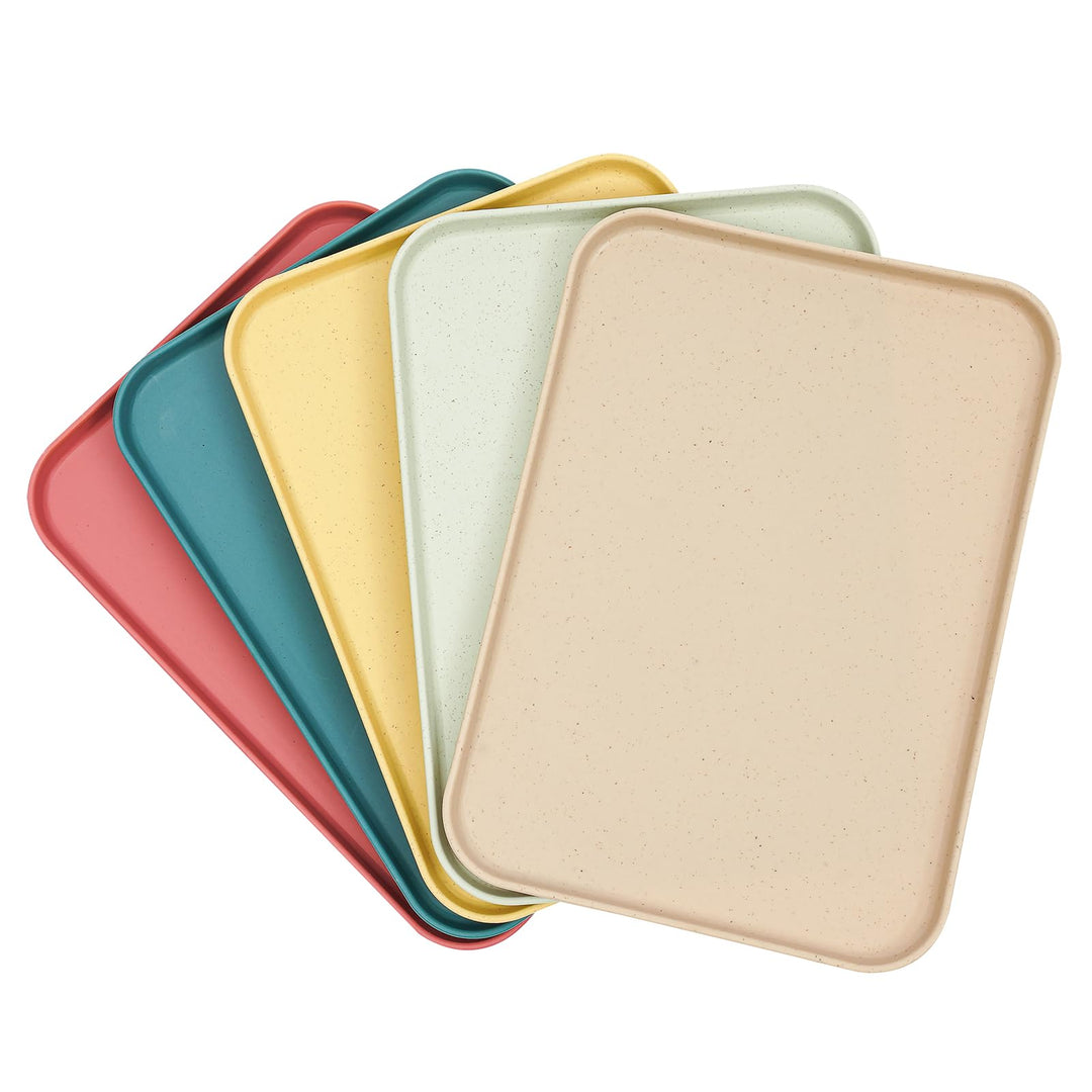 20 Stück Kunststoff-Tabletts für Fast-Food-Serviertabletts für Restaurants, Bunte Cafeteria-Tabletts