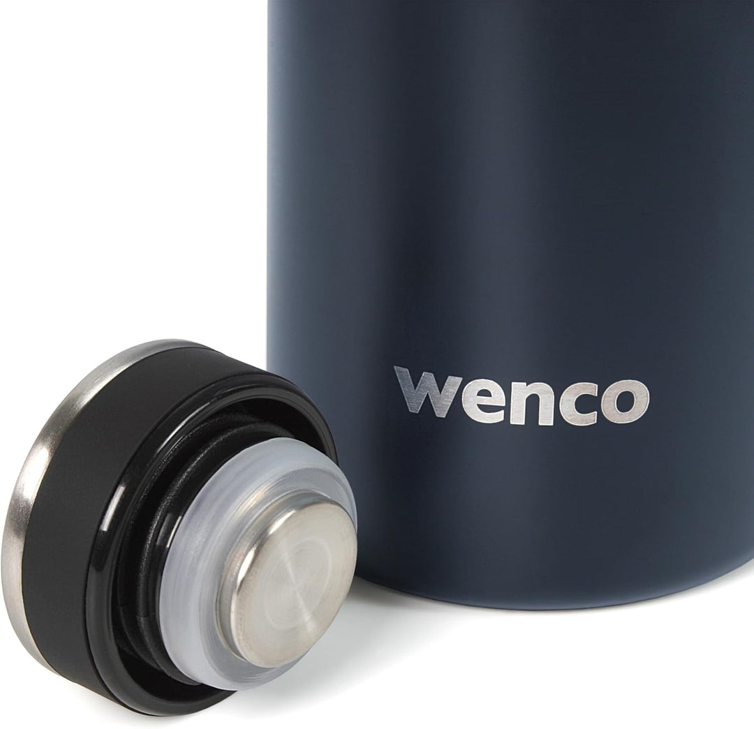 wenco Trinkflasche Edelstahl 1l / 1000ml isoliert und auslaufsicher für kalte und heisse Getränke au
