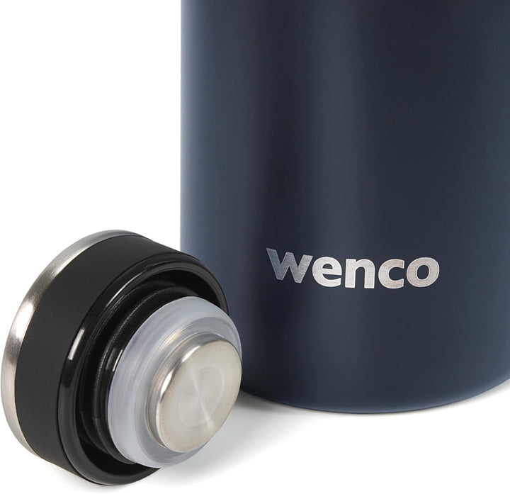 wenco Trinkflasche Edelstahl 1l / 1000ml isoliert und auslaufsicher für kalte und heisse Getränke au
