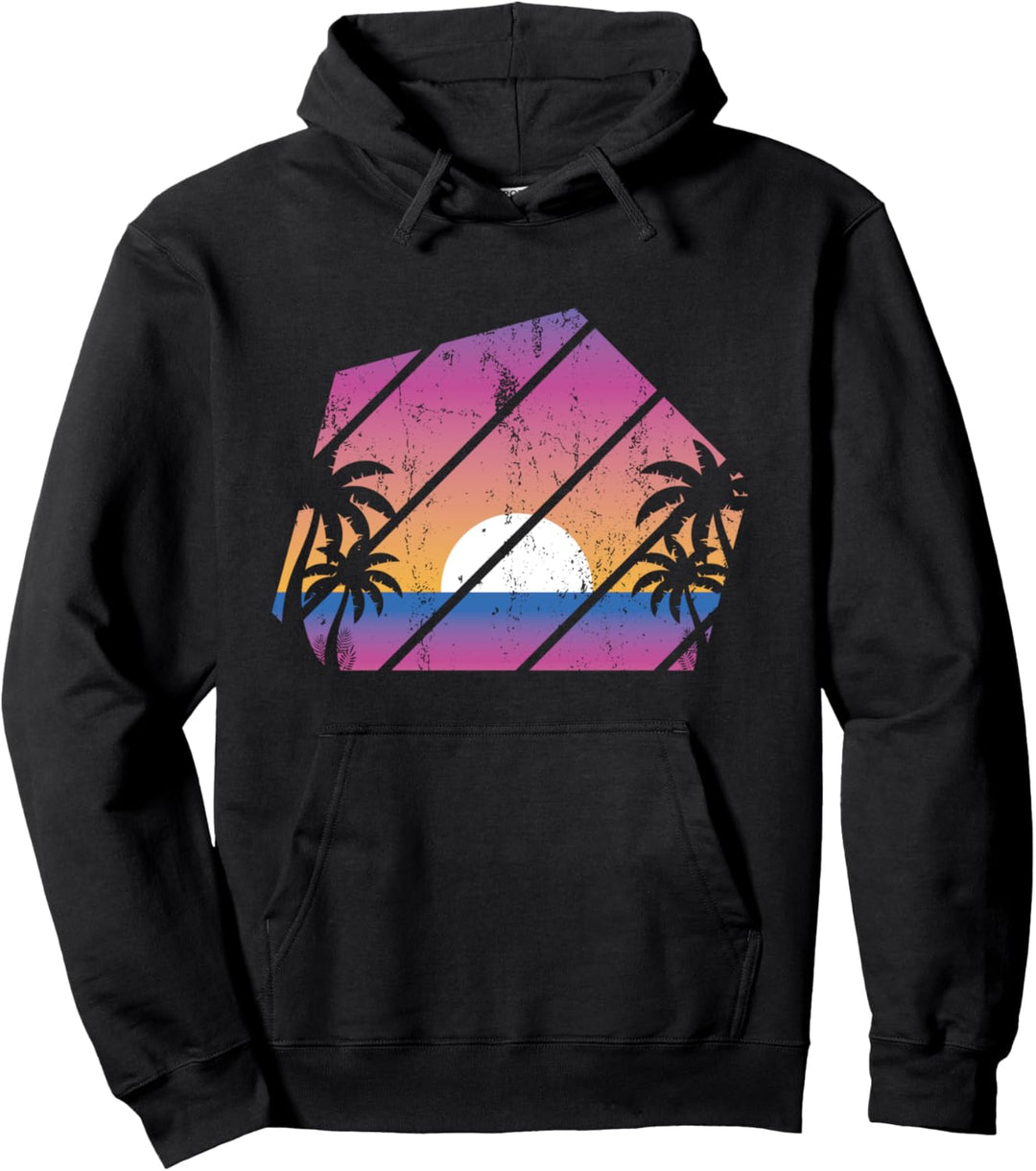 Retro 1990er Aesthetic Tropischer Sommer Synthwave Vaporwave Pullover Hoodie