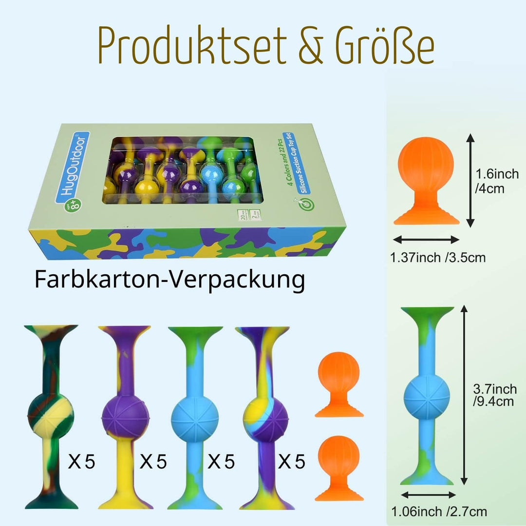 HugOutdoor 22Pcs Farbe Saugnapf Spielzeug Darts Set Kinder Bad Dusche Sticky Spielzeug Weiche Siliko