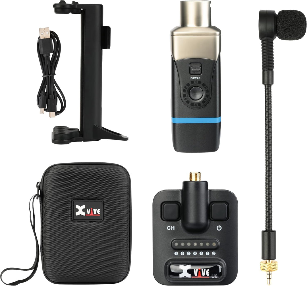 XVive U8 Acoustic Guitar Wireless System – Kabelloses Mikrofon‑System für Akustik‑ &amp; Konzertgitarre,