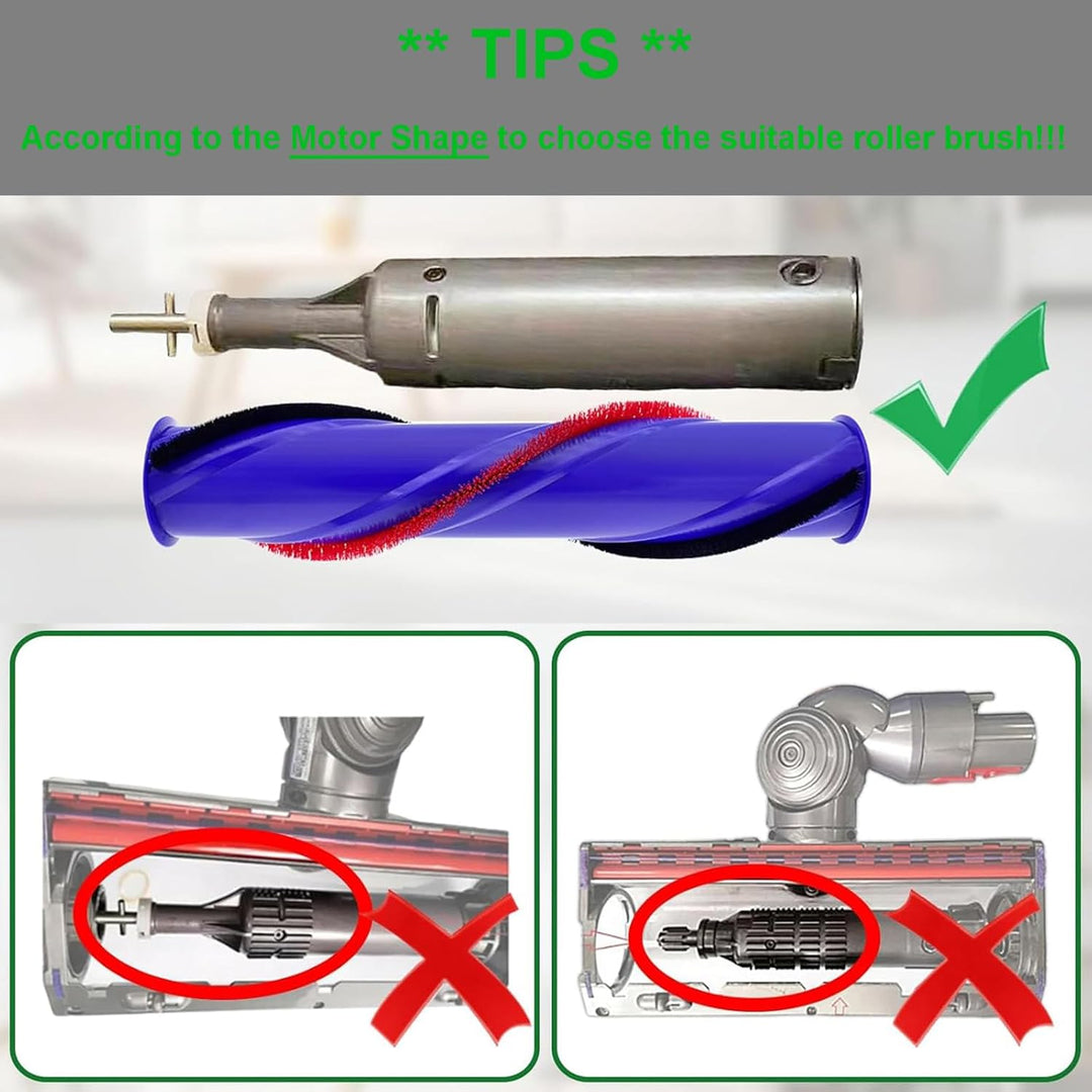 HUAYUWA Ersatz-Bürstenrolle für Teppichbürsten, Reinigungswalze (4-Zinken-Antrieb, d=45 mm), passend