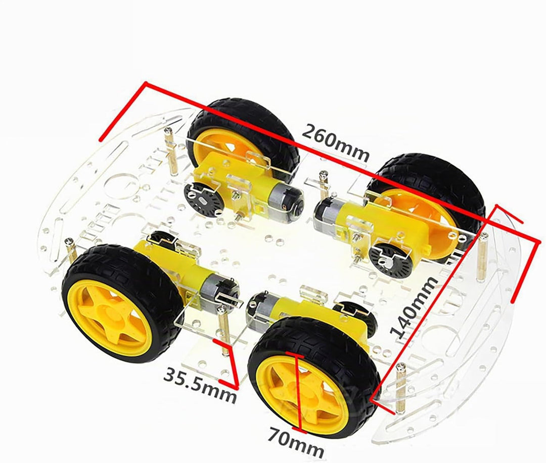 Smart Car Robot, 4WD Smart Robot Car Chassis Kit Einfache Mechanische Struktur 4 Verzögerungs-Gleich