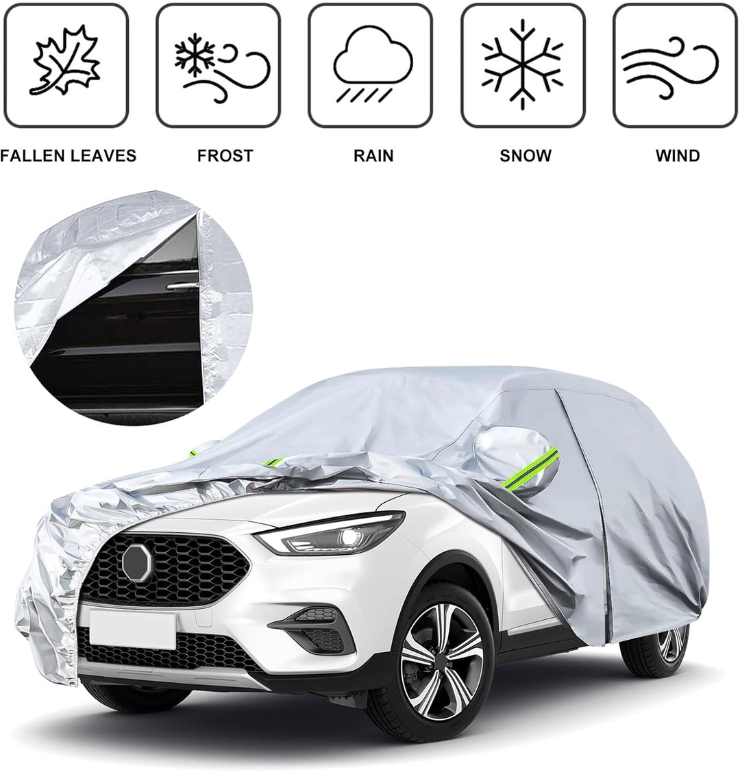Autoabdeckung für MG ZS Crossover 2017-2025, Autoschutzhülle Auto Abdeckung mit Reissverschluss an d