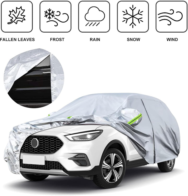Autoabdeckung für MG ZS Crossover 2017-2025, Autoschutzhülle Auto Abdeckung mit Reissverschluss an d