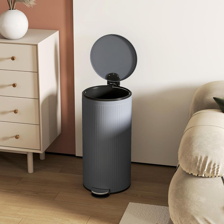HOMCOM Mülleimer 30 L Treteimer mit Softclose-Deckel und Pedal, Abfallsammler mit abnehmbarem Innene