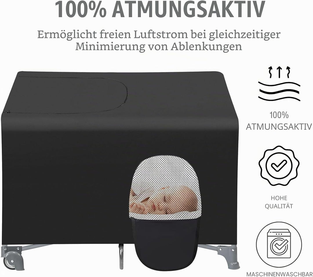 PandaEar Verdunkelungsabdeckung für Pack N Play, atmungsaktives Kinderbett-Überdachungszelt zum Pack